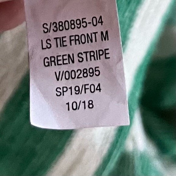 Old Navy tie front green striped cotton sweater - Picture 12 of 13